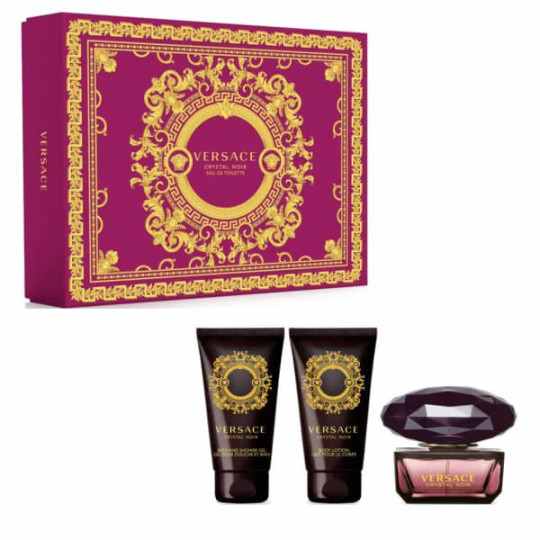 Versace Crystal Noir Cofanetto Profumo 50ml + Doccia gel 50ml + Latte Corpo 50ml