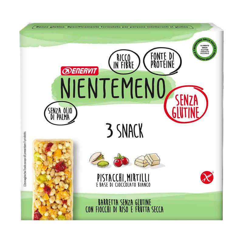 Enervit Nientemeno Snack Barretta energetica Pistacchi E Mirtilli 3x21g