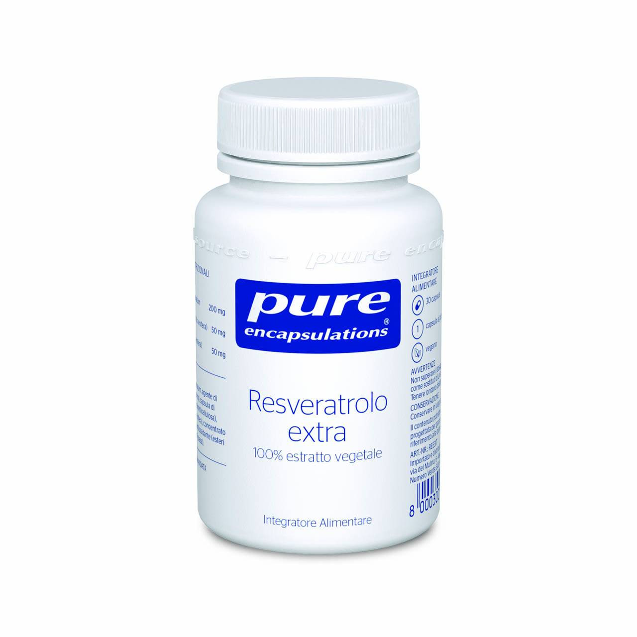 Pure Encapsulations Resveratrolo Extra Integratore Salute Cardiovascolare 30 Capsule