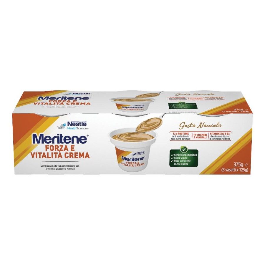 Meritene Crema Dessert Proteica Gusto Nocciola 3x125g