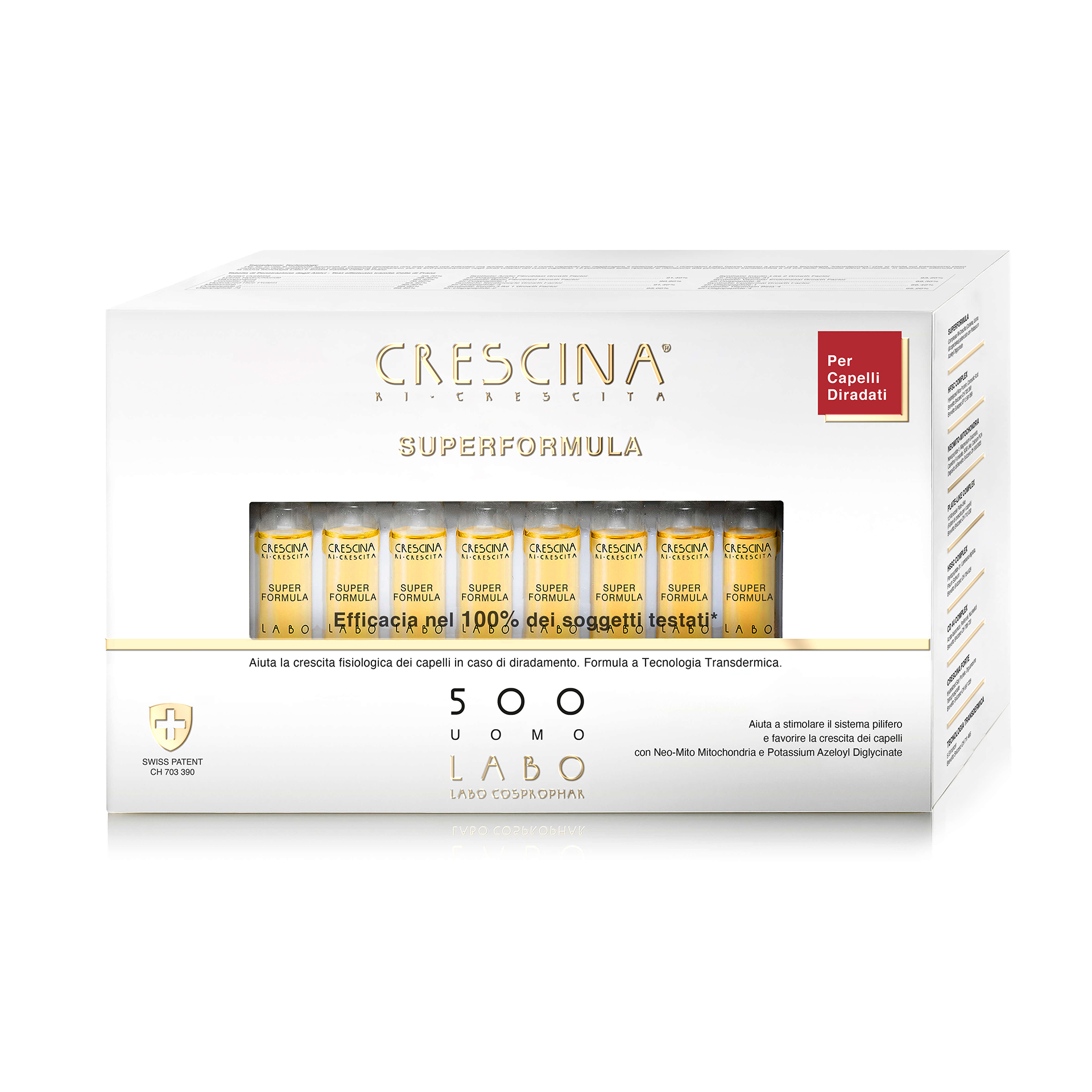 Labo Crescina Ri Crescita Super Formula 500 Uomo 40 Fiale 3,5ml