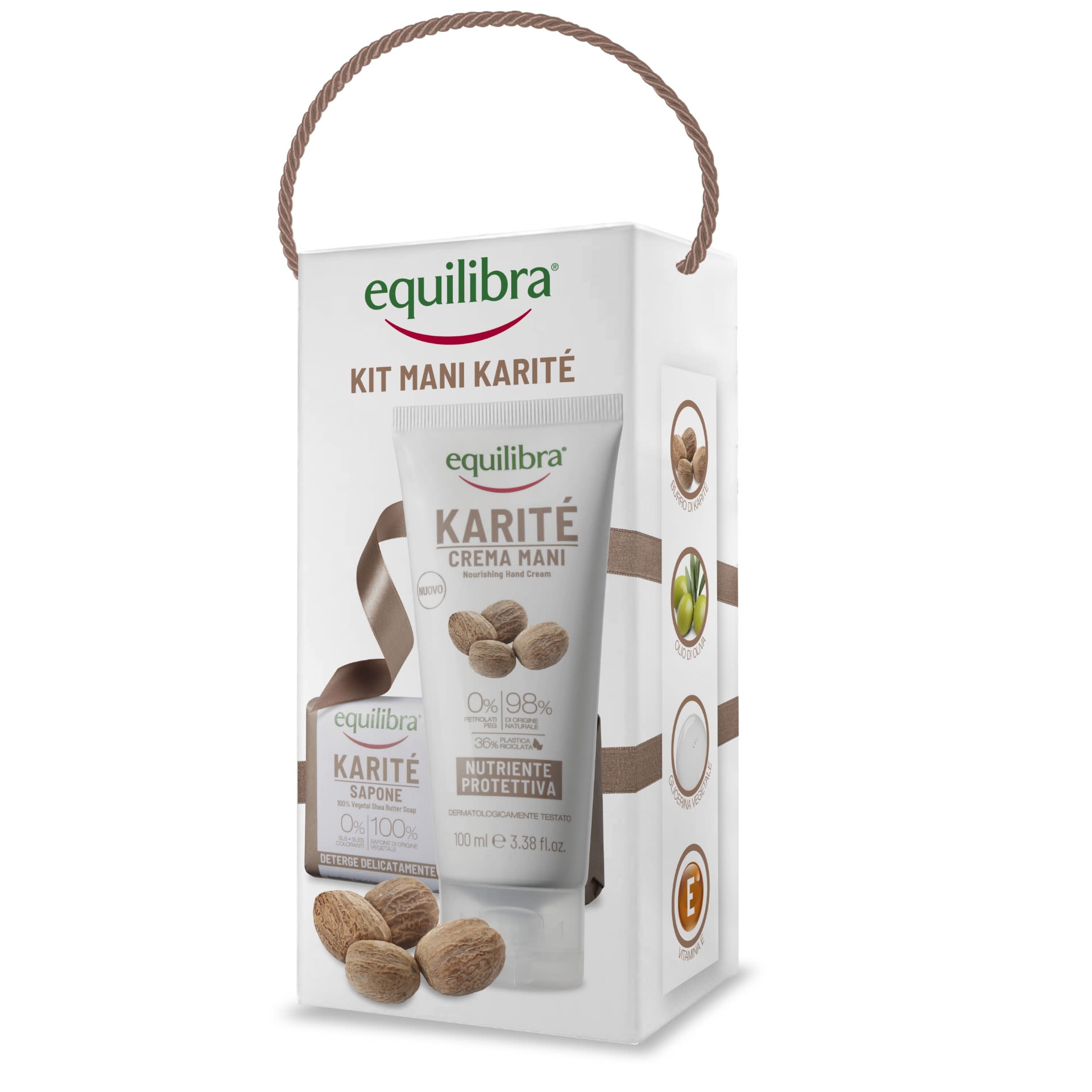 985505003 - EQUILIBRA KIT MANI KARITE' 1 SAPONE 100% VEGETALE 100 G + 1 CREMA MANI 100 ML - 4754828_1.jpg