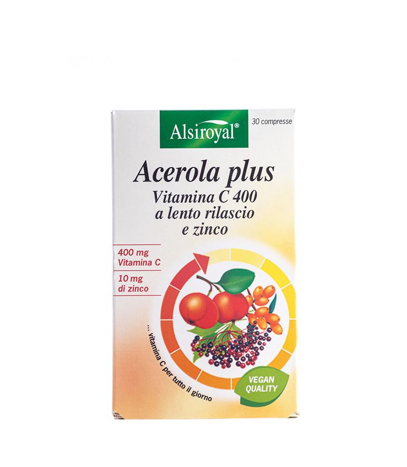 Alsiroyal Acerola 400 Plus Integratore a base di Vitamina C 30 Compresse