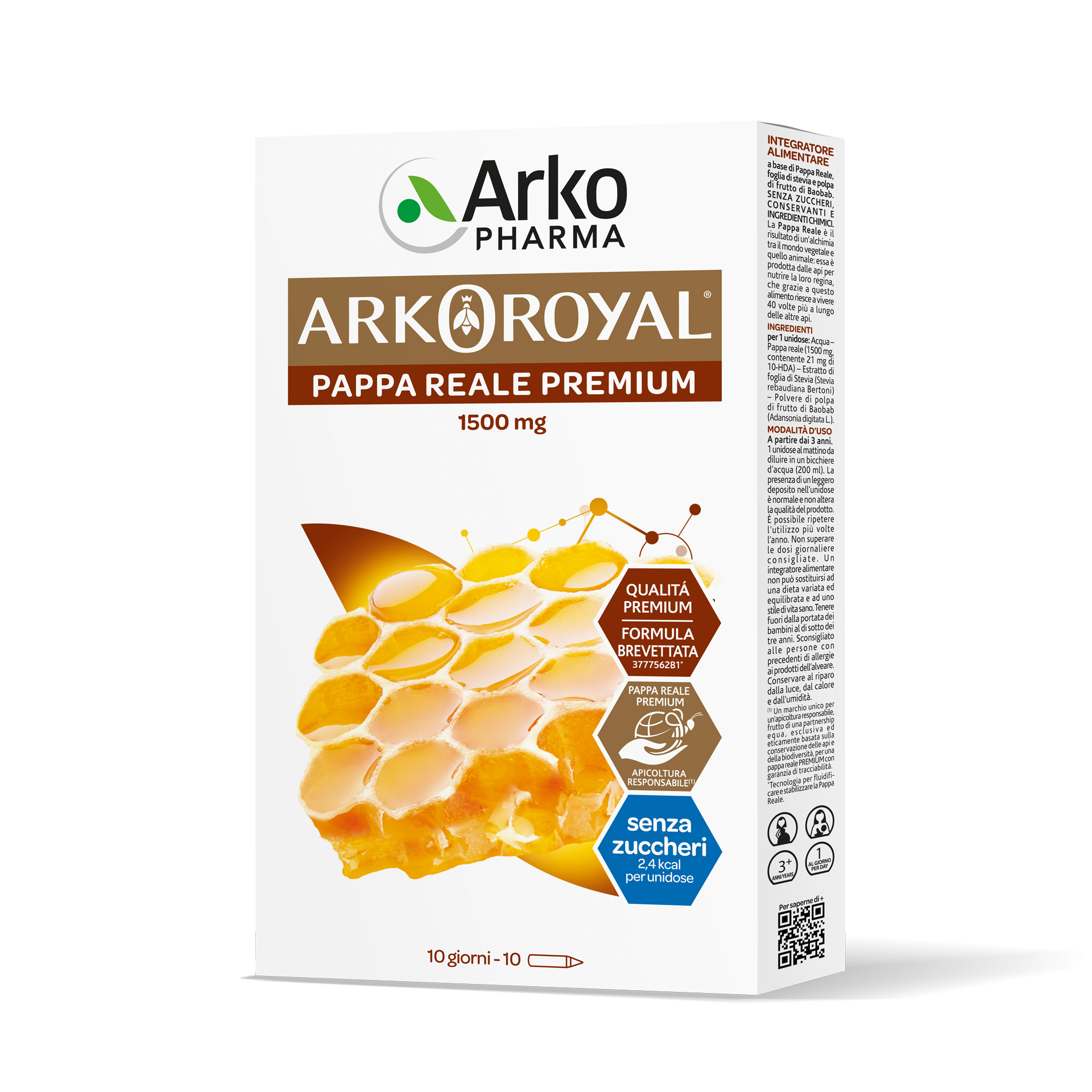 Arkoroyal Pappa Reale 1500mg Senza Zucchero 10 Flaconi