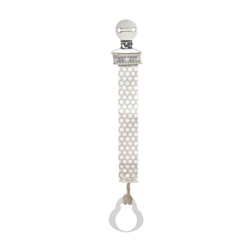 image - 973073935 - Clip salvasucchietto con design 2 in 1, agganciabile a succhietti con o senza anello, di colore tortora, consigliata per bambini da 0+ mesi. - 7891578_2.jpg