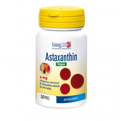 Longlife Astaxantin Vegan 4mg Integratore Pelle 30 Perle