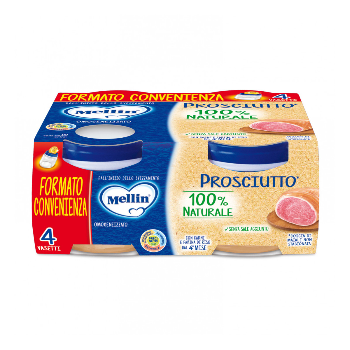 Mellin Omogeneizzato Prosciutto 4x80g