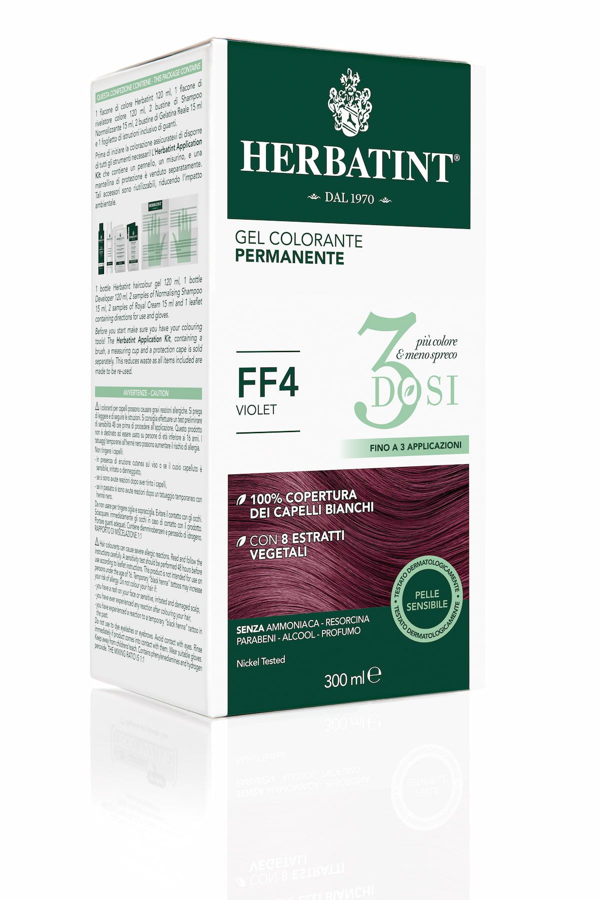 Herbatint Gel Colorante Permanente 3 Dosi Ff4 Violet 300ml