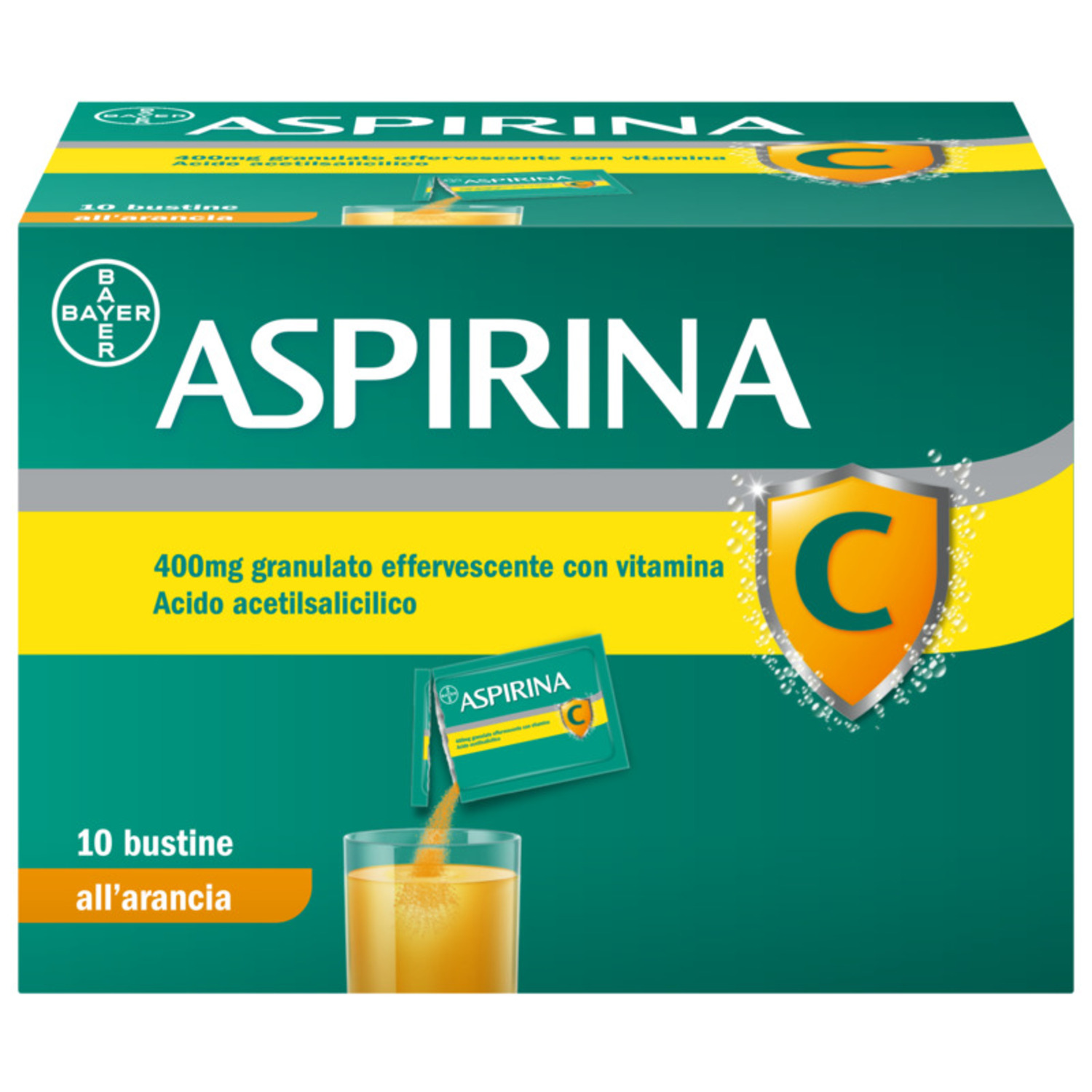 Aspirina C Per Influenza Raffreddore E Febbre Con Vitamina C 10 Bustine Arancia