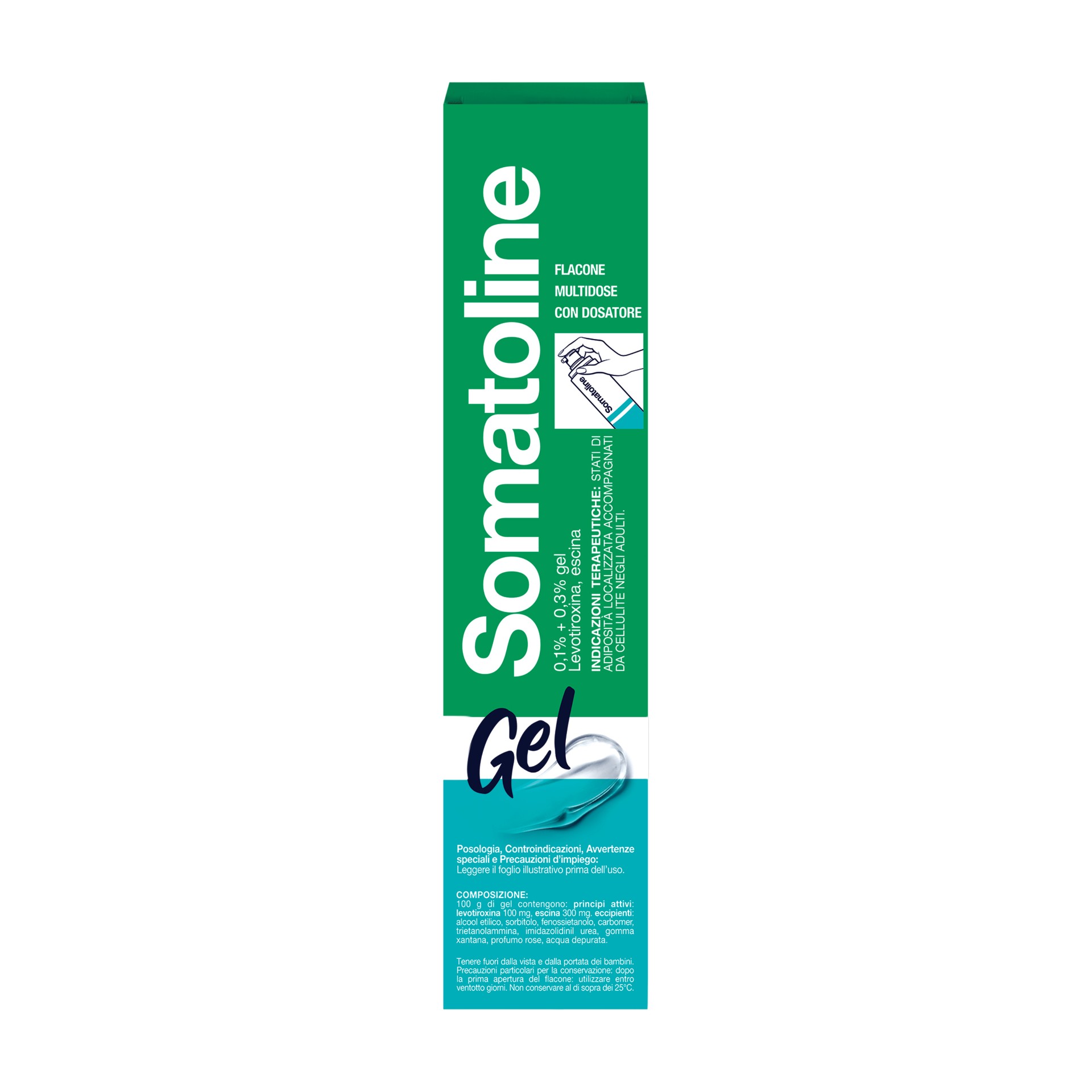 image - 022816134 - SOMATOLINE*gel 1 flacone 250 ml 25 erogazioni 0,1% + 0,3% con sacchetto e dosatore - 4780836_3.jpg