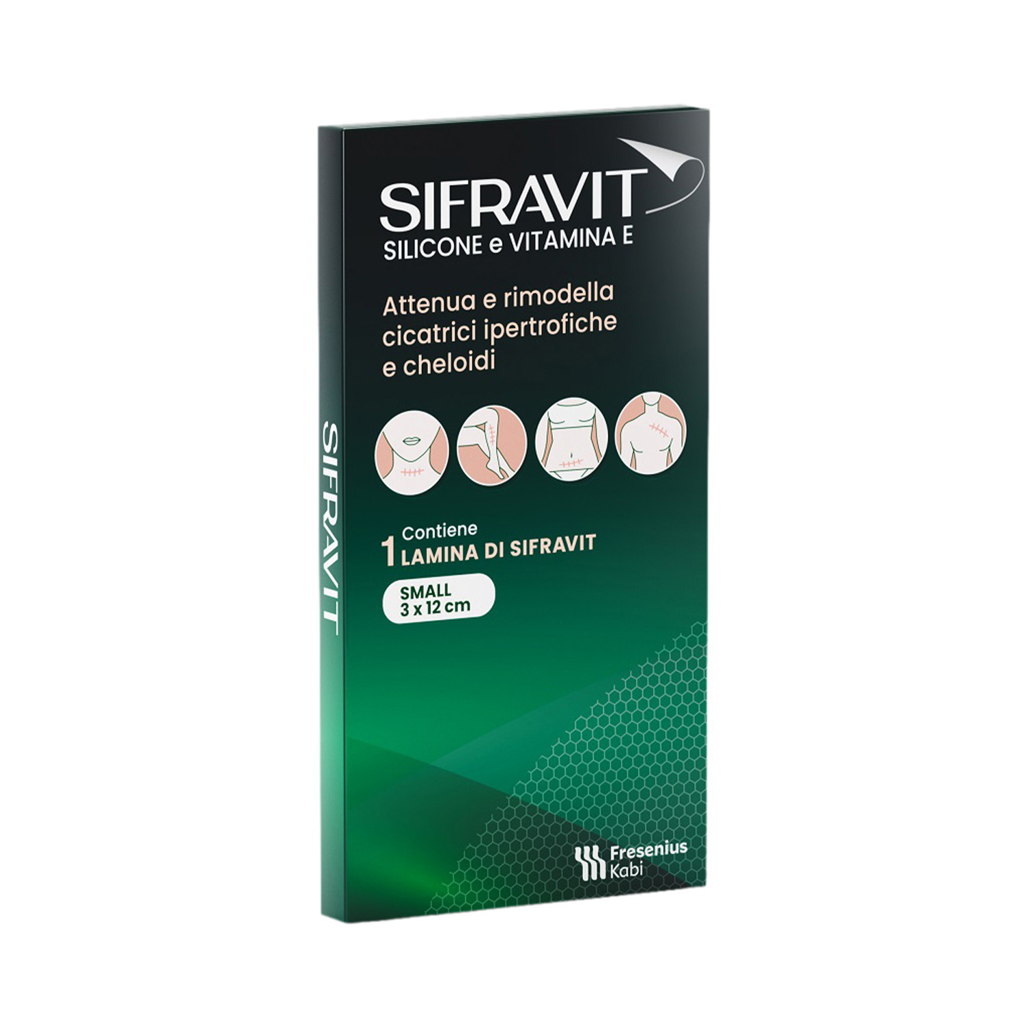 image - 909911240 - Placca in silicone e vitamina E di 3x12 cm, indicata per attenuare e rimodellare cicatrici ipertrofiche e cheloidi, disponibile in confezione da 1 pezzo. - 7883725_2.jpg