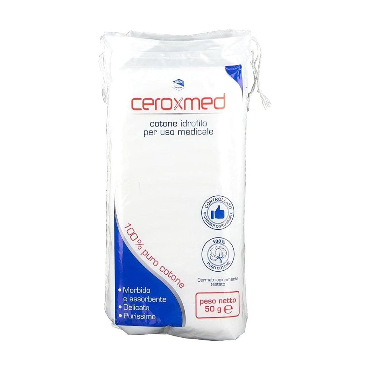 image - 902873987 - Cotone idrofilo Ceroxmed 50g, 100% puro e morbido, ideale per uso sanitario e oftalmico, per pulire e assorbire in modo delicato. - 4707278_2.jpg