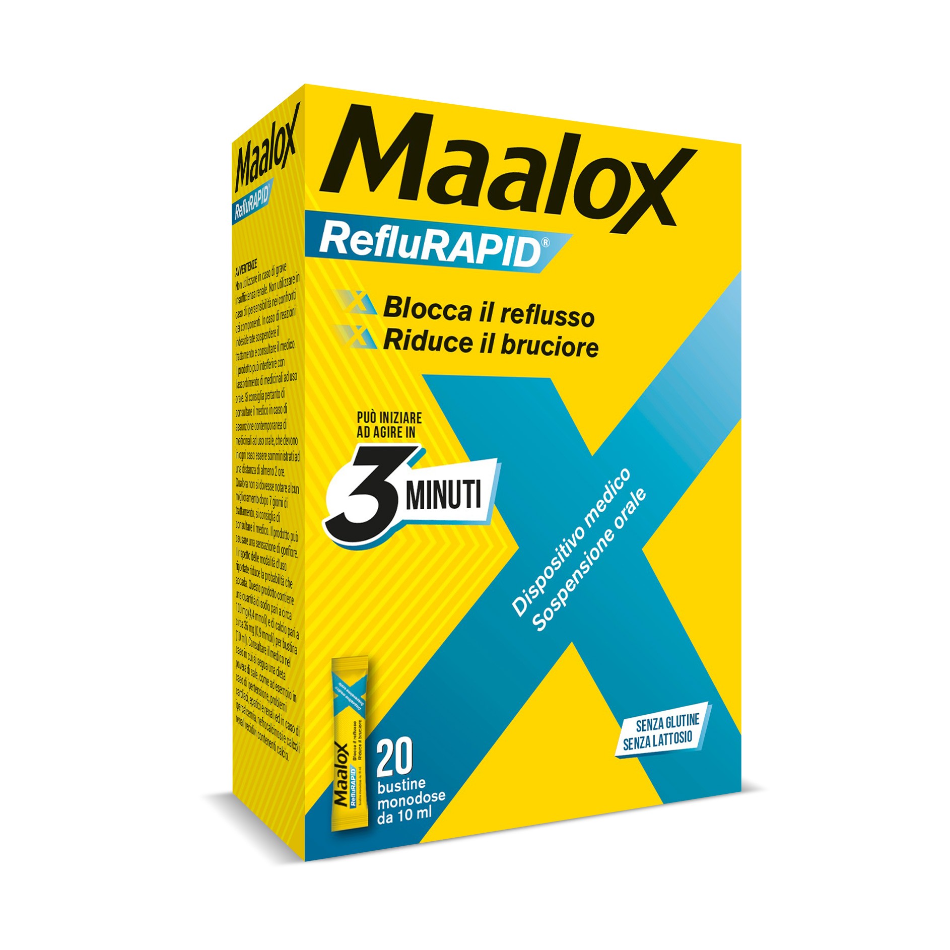 Maalox Reflurapid Blocca Il Reflusso Riduce Il Bruciore 20 Bustine