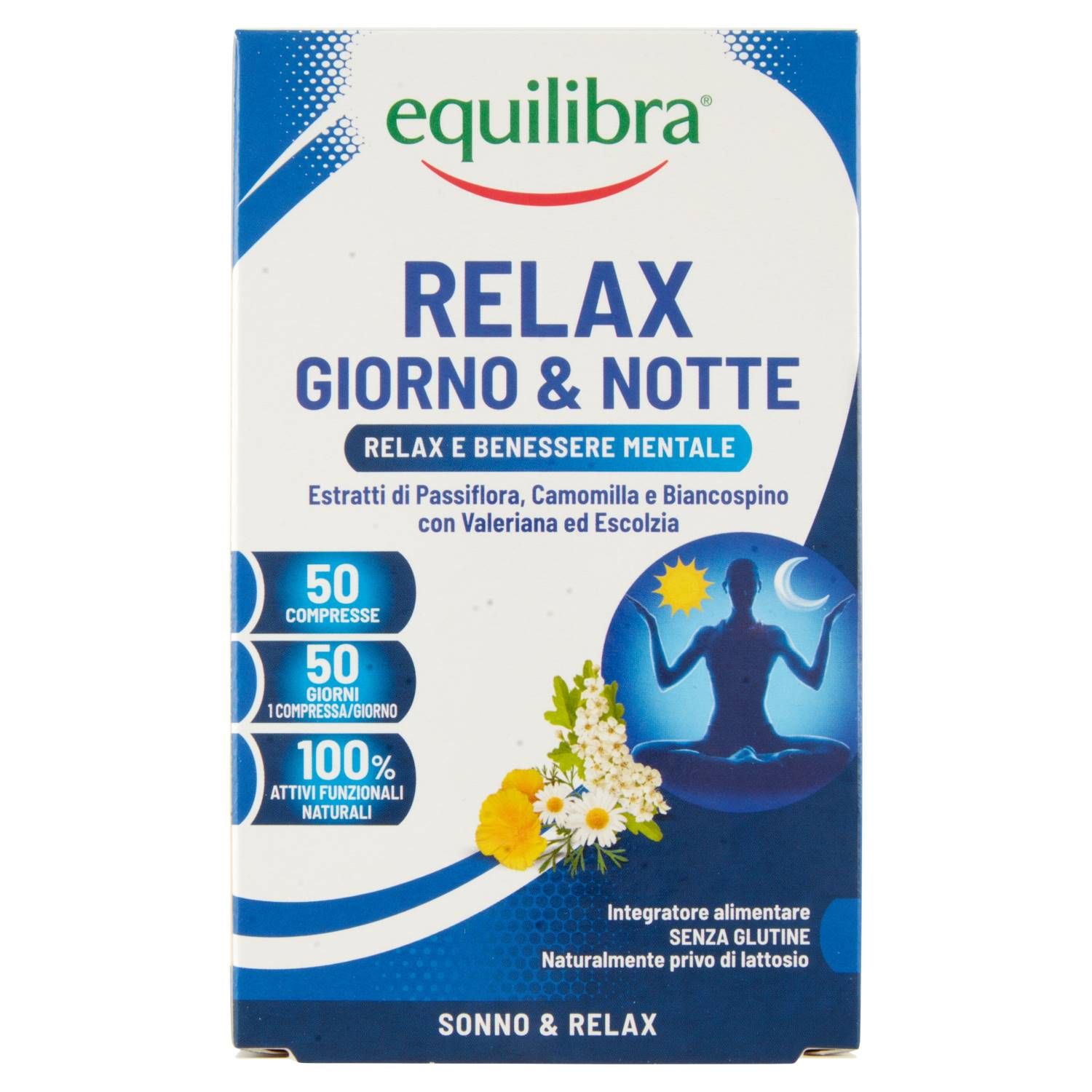 Equilibra Relax Giorno E Notte Integratore Sonno 50 Compresse