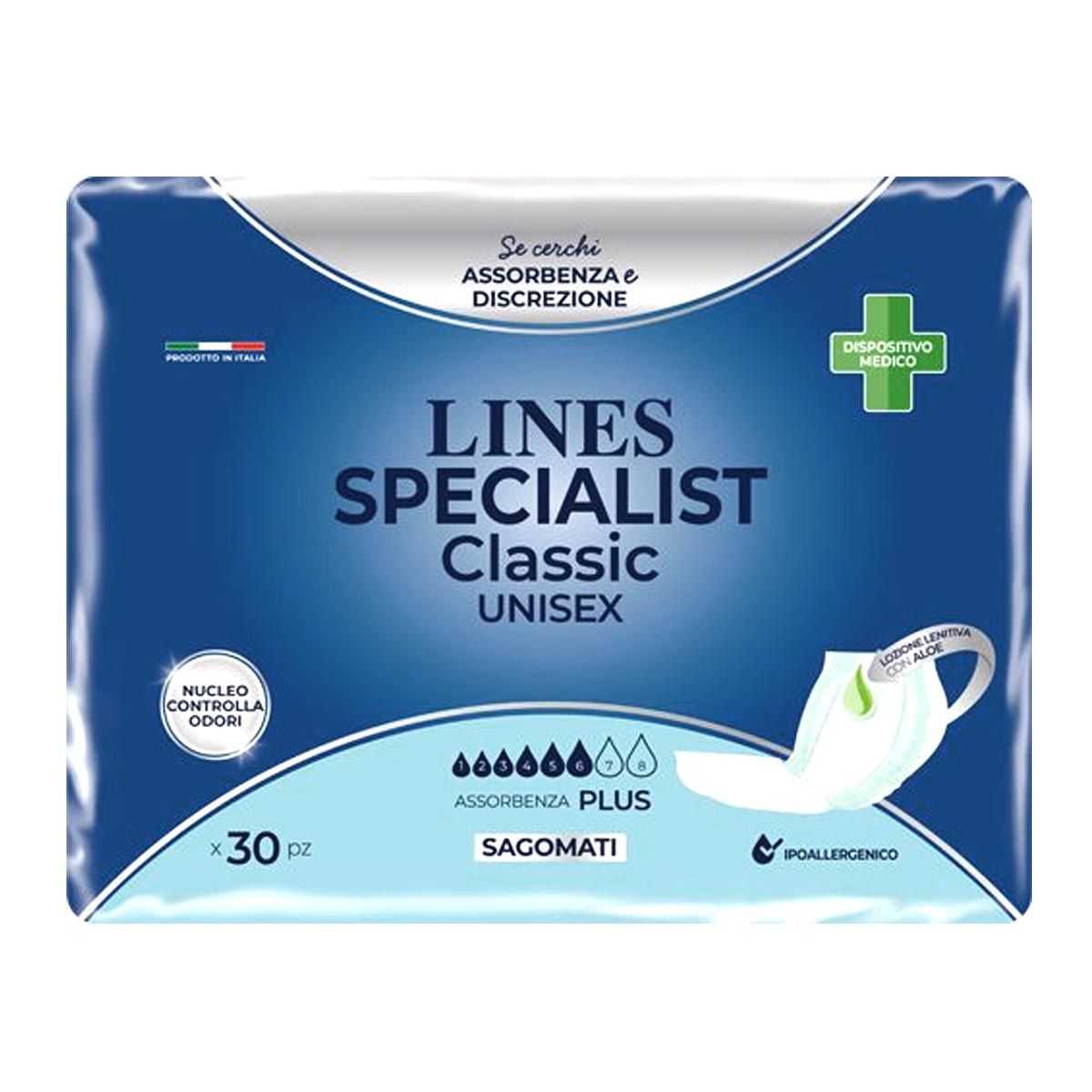 Lines Specialist Classic Pannolone Sagomato Plus 30 Pezzi