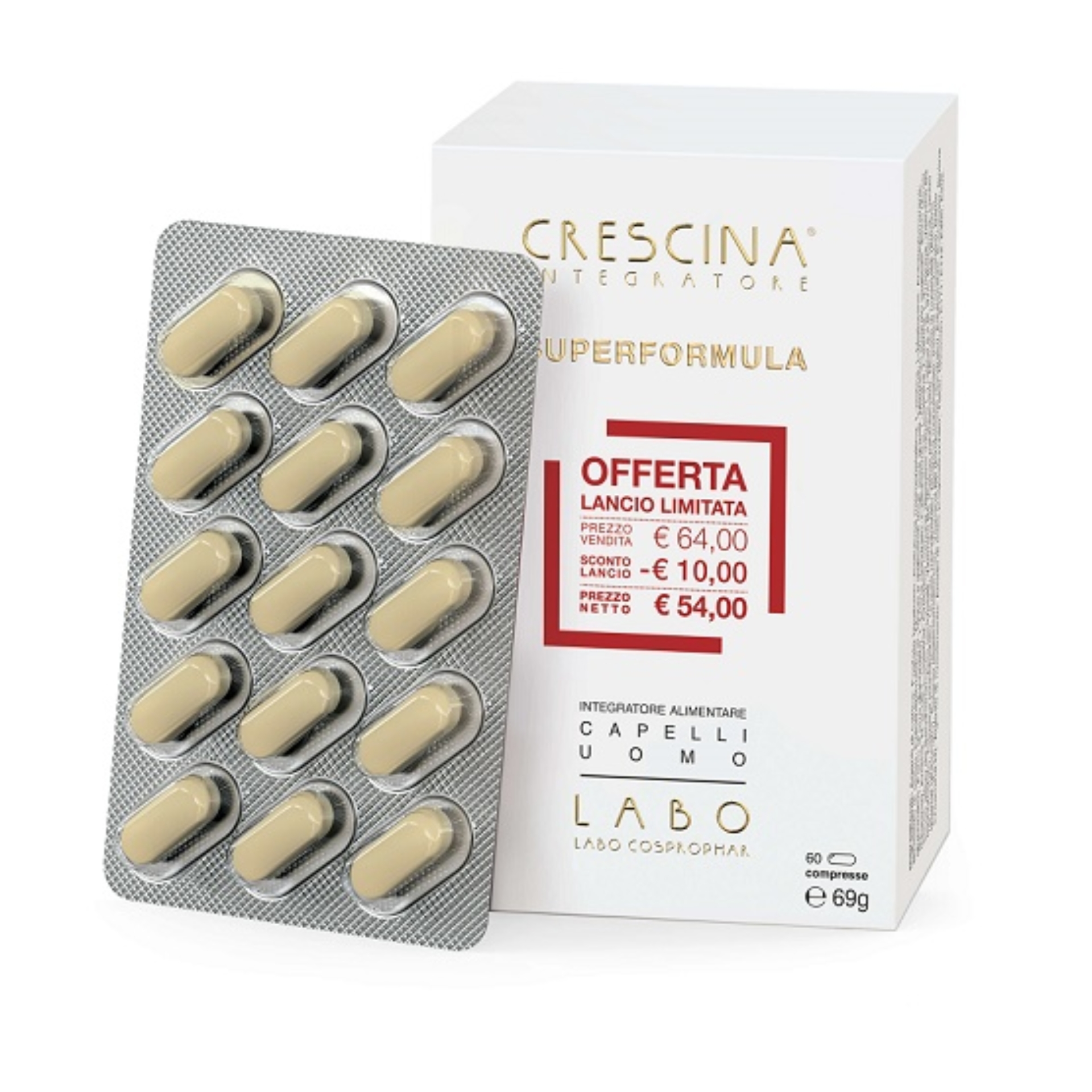 950908133 - CRESCINA INTEGRATORE RI-CRESCITA SUPERFORMULA UOMO 60 COMPRESSE 60 G - 4845006_1.jpg