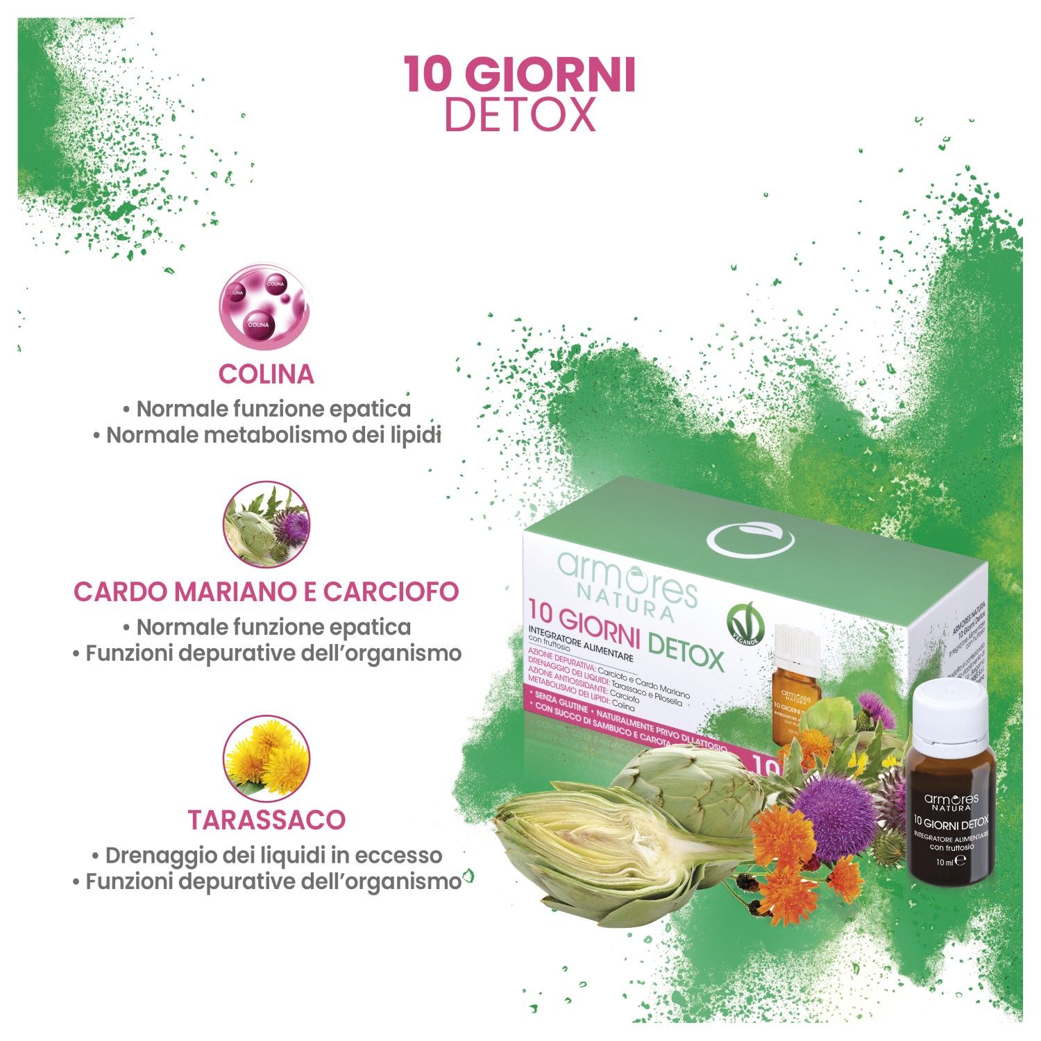 image - 942844224 - Armores Natura Integratore Depurativo 10 Giorni Detox 10ml 10 flaconcini - 4725603_3.jpg