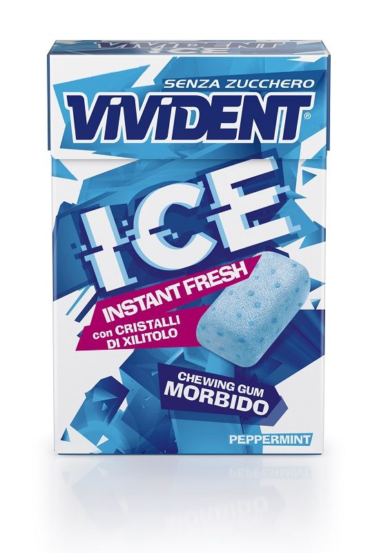 Vivident Ice Peppermint Instant Fresh Cristalli Xilitolo Chewing Gum Morbido 27g