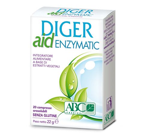 Abc Trading Diger Aid Enzymatic Integratore Acidità 20 Compresse