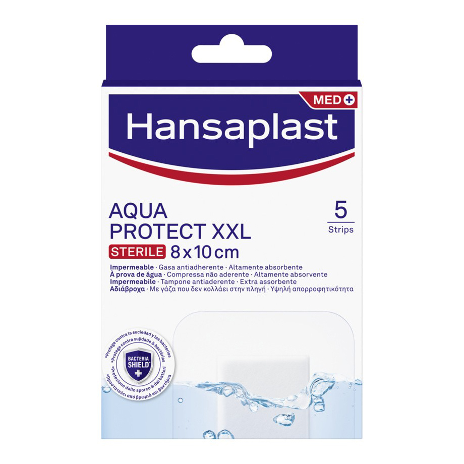 Hansaplast Cerotti Aqua Protect Xxl Impermeabili Per Grandi Ferite 5 Pezzi Da 8x10 Cm