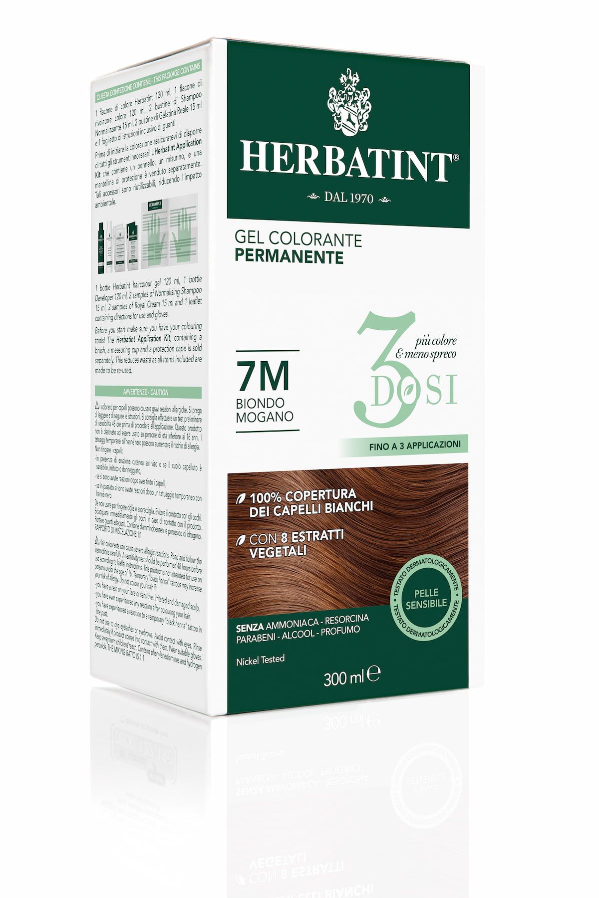 Herbatint Gel Colorante Permanente 3 Dosi 7m Biondo Mogano 300ml