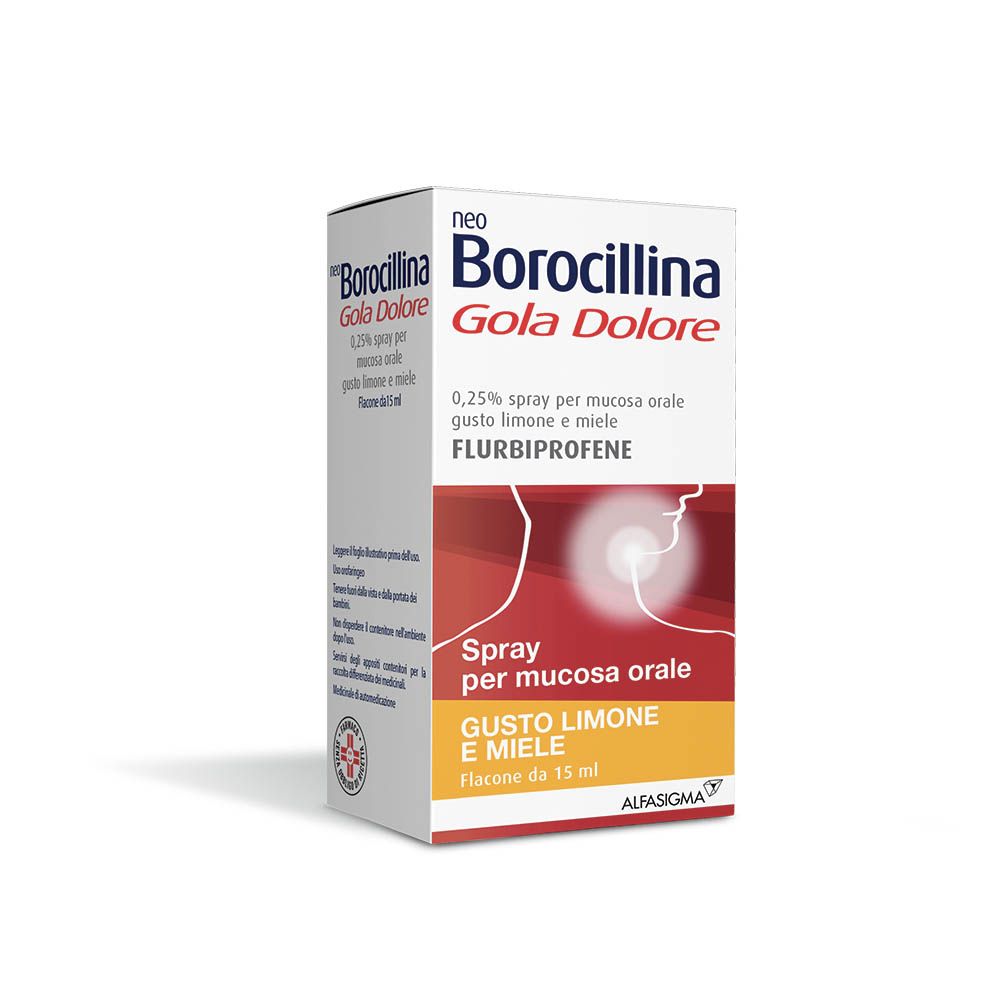 Neoborocillina Gola Dolore 0,25% Spray Gusto Miele E Limone 15ml