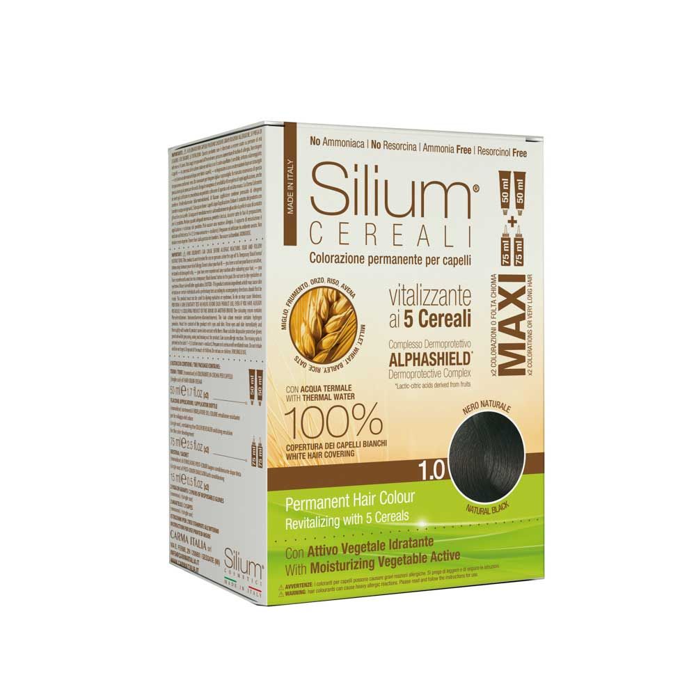 Silium Colorazione Permanente Maxi 5 Cereali Crema Nero Naturale 1,0