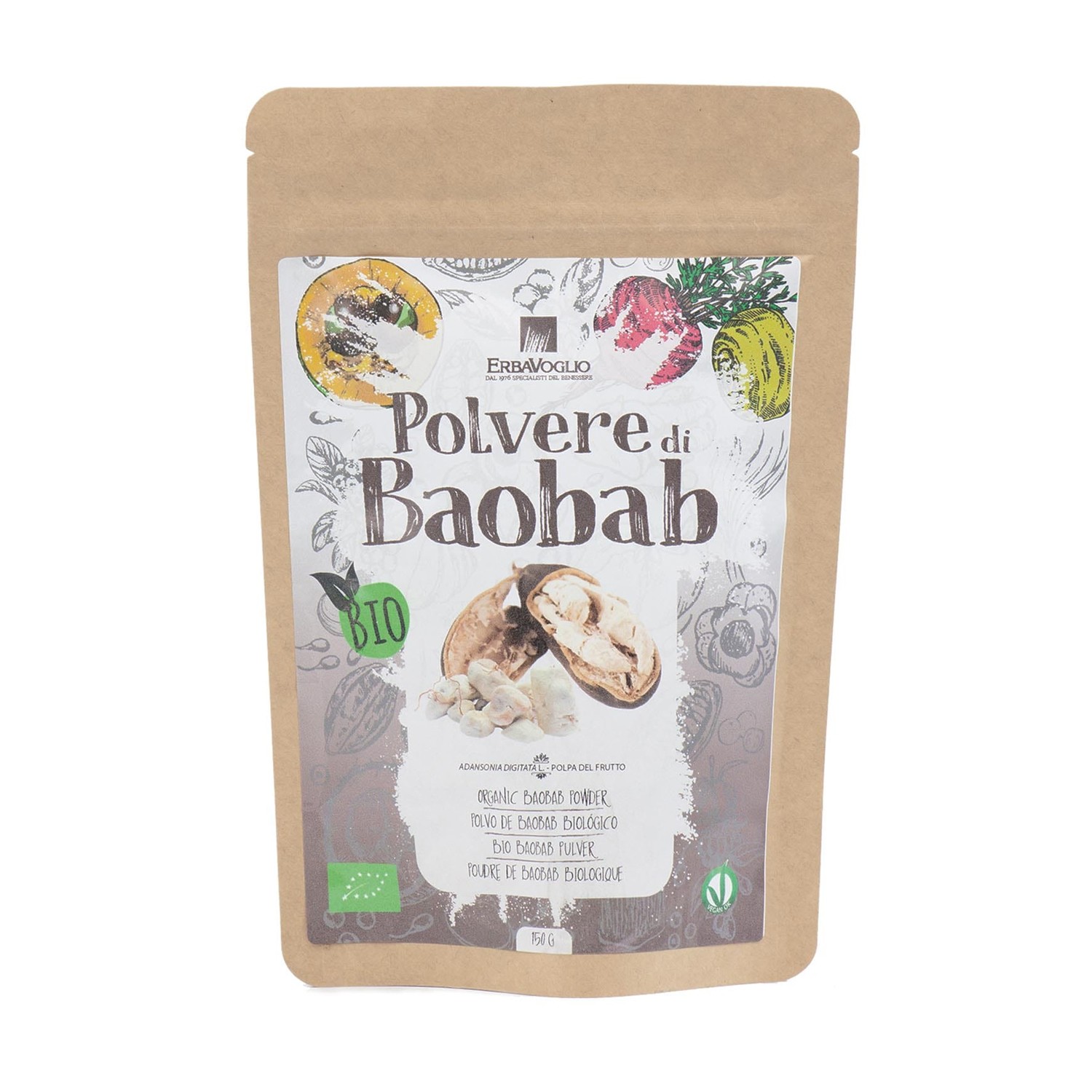 image - 926046614 - Polvere di baobab biologica da 150g, ideale per preparare bevande dissetanti e nutrienti, grazie al suo sapore unico e al contenuto di fibre e vitamina C. - 4867902_2.jpg