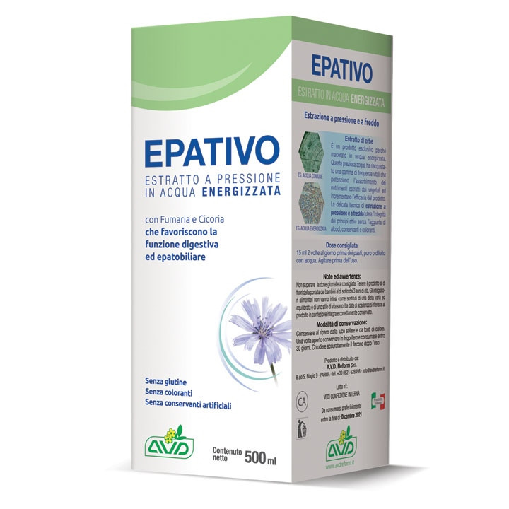 Epativo Estratto Pressione Acqua Energizzata Integratore 500ml