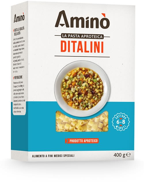 image - 986748729 - Pasta aproteica in ditalini, con residuo proteico inferiore all'1%, indicata per la gestione dietetica di persone con insufficienze renali croniche o altre malattie che richiedono un regime dietetico ipoproteico. - 4866835_1.jpg