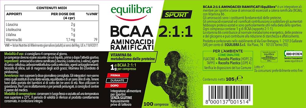 921830384 - Equilibra BCAA 2:1:1 Integratore aminoacidi ramificati 100 compresse - 4717858_4.jpg