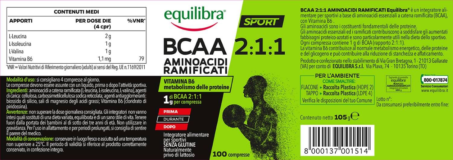 921830384 - Equilibra BCAA 2:1:1 Integratore aminoacidi ramificati 100 compresse - 4717858_4.jpg