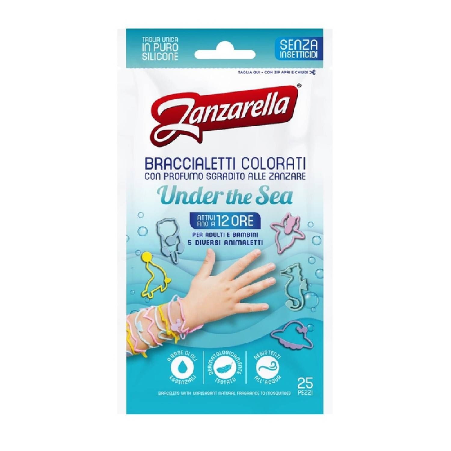 Zanzarella Under The Sea Braccialetti Colorati Contro le zanzare 25 Pezzi