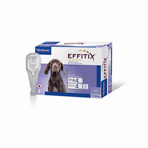 Effitix Spot-on Soluzione 4 Pipette 2,20ml 134mg + 1.200mg Cani Da 10 A 20 Kg