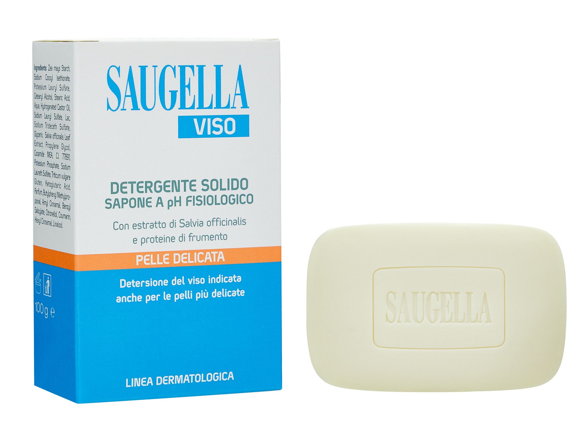 Saugella Viso Sapone Ph Fisiologico Pelle Delicata 100g