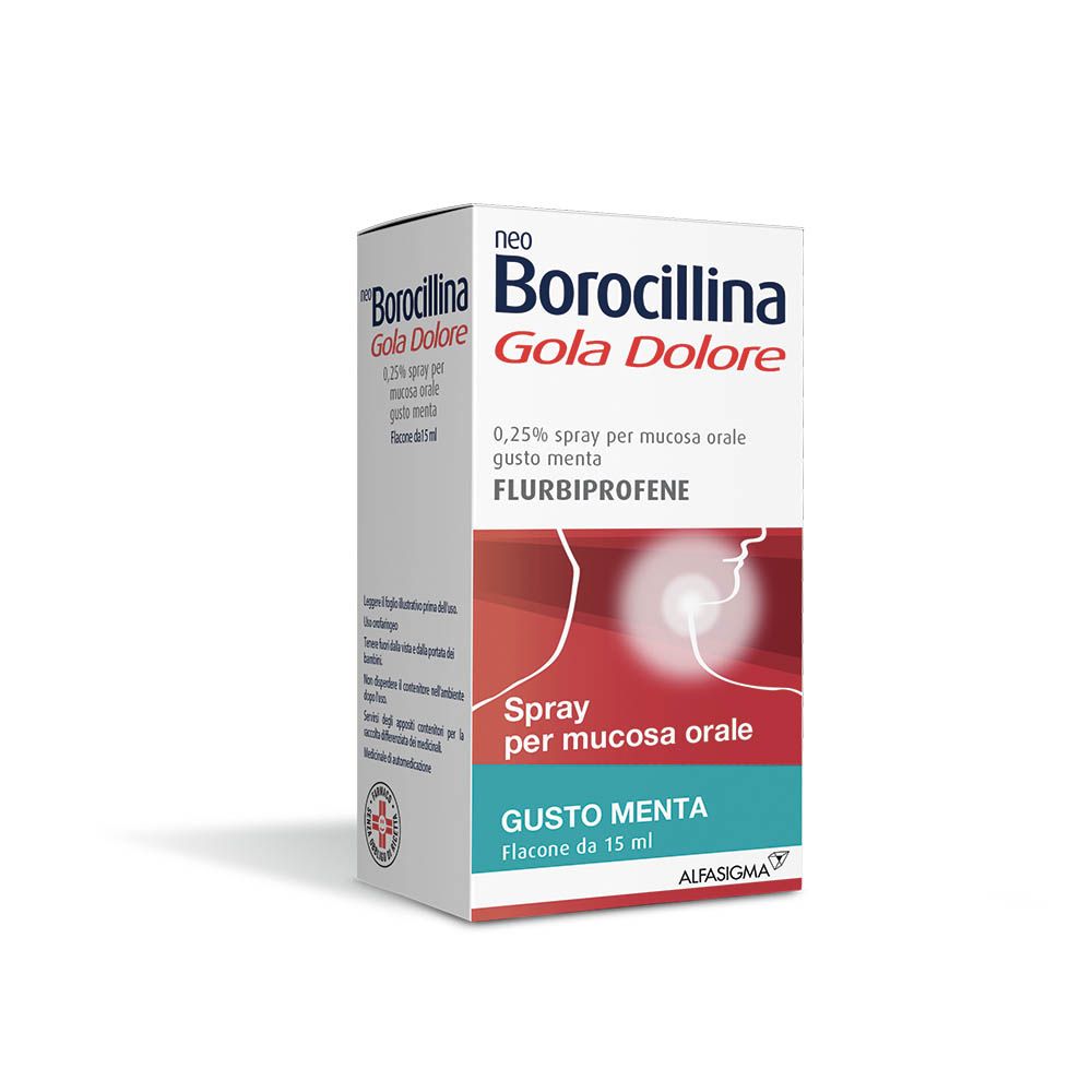 Neoborocillina Gola Dolore Spray Mal Di Gola Menta 15ml