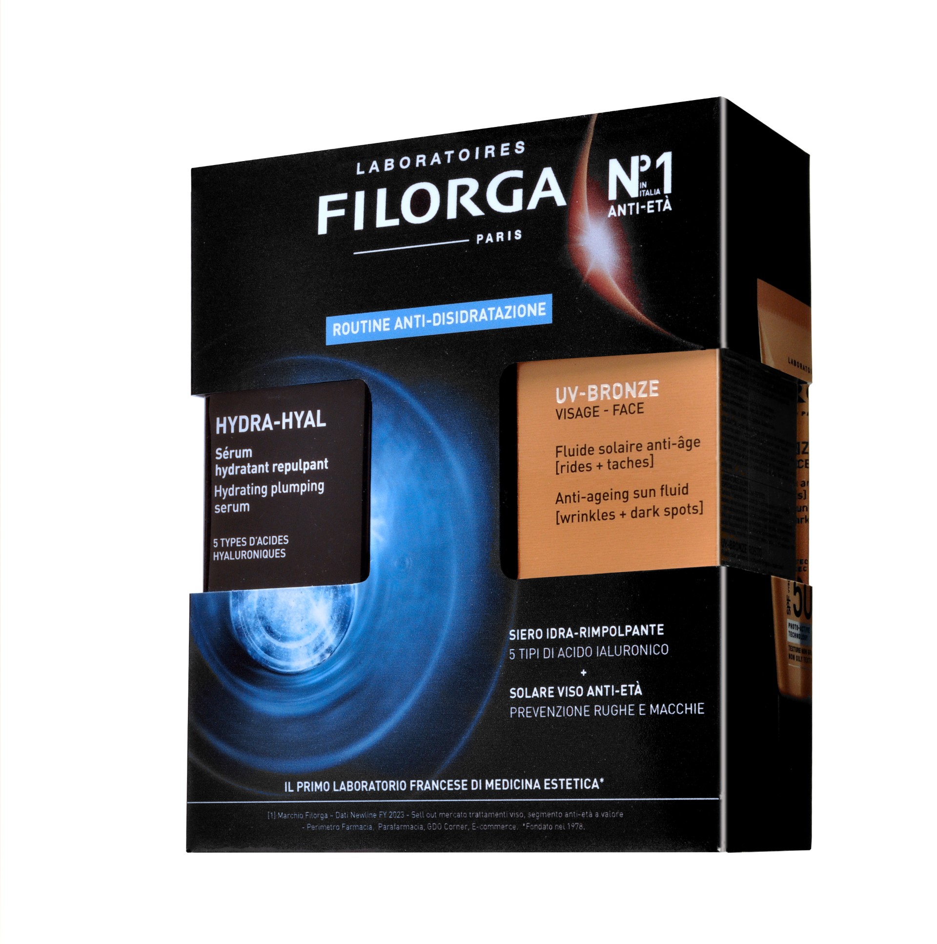 Filorga Duo Siero Hydra-hyal 30ml + Protezione Solare Viso Uv-bronze 50+ 40ml