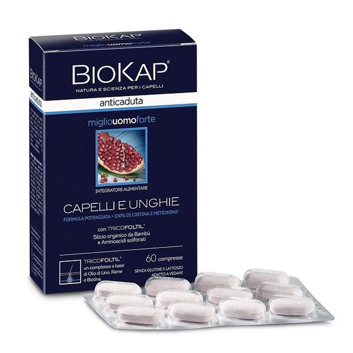 Biokap Miglio Uomo Forte Integratore Anti-Caduta 60 Compresse