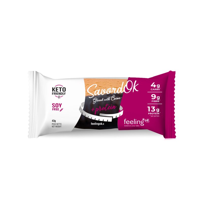 Feeling Ok Savordok Savoiardo Glassato Al Gusto Cacao Gusto Gusto Arancia 43g