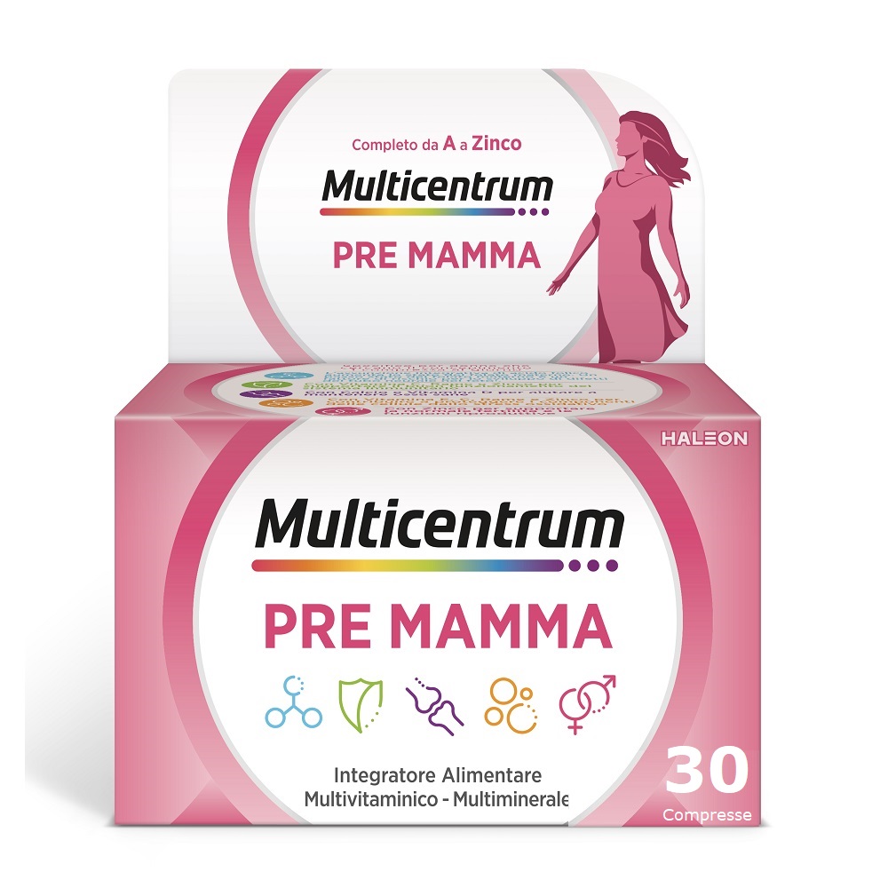 Multicentrum Pre-mamma Integratore multivitamine Acido Folico Calcio Vitamina D E 30 Compresse