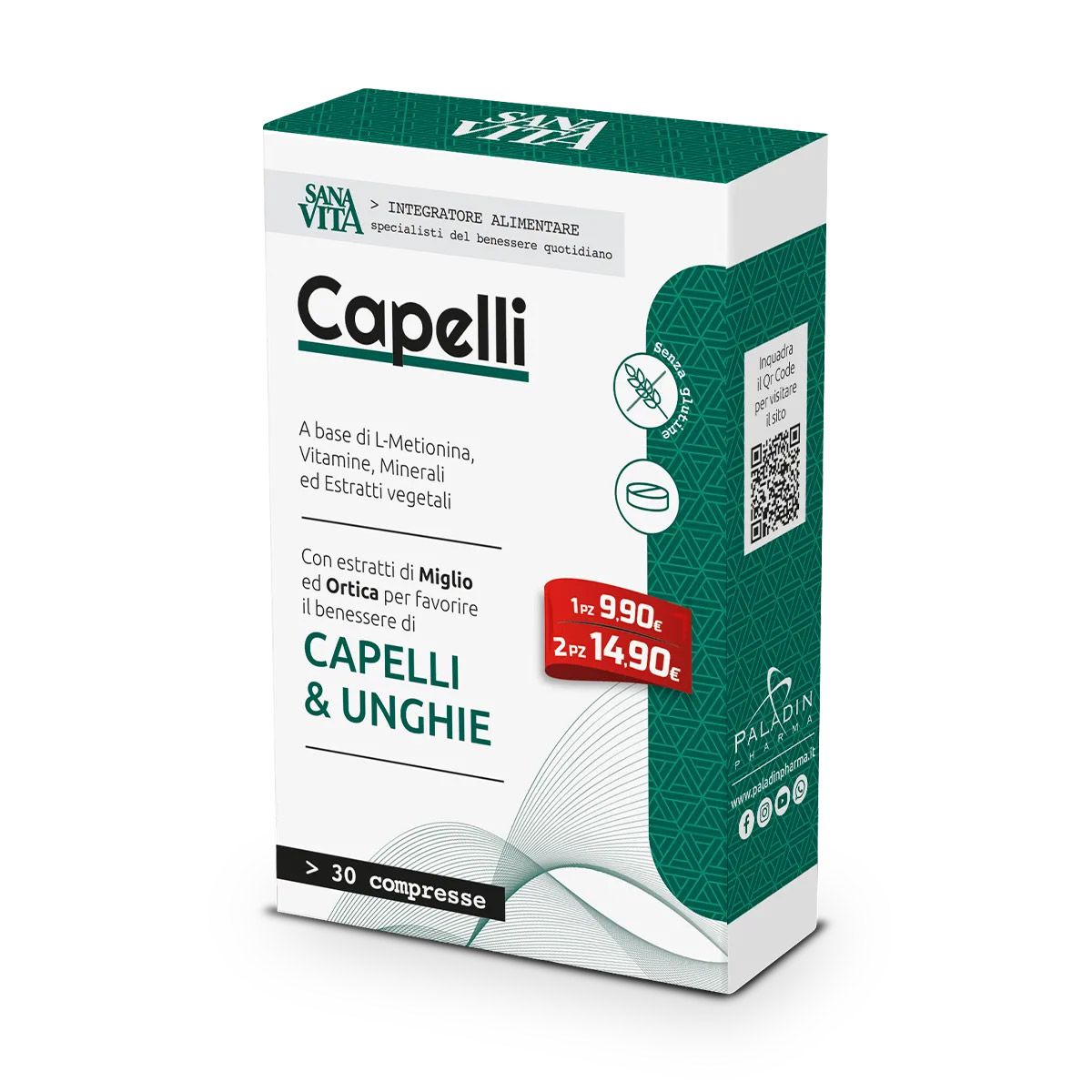 Sanavita Capelli Integratore Capelli E Unghie 30 Compresse