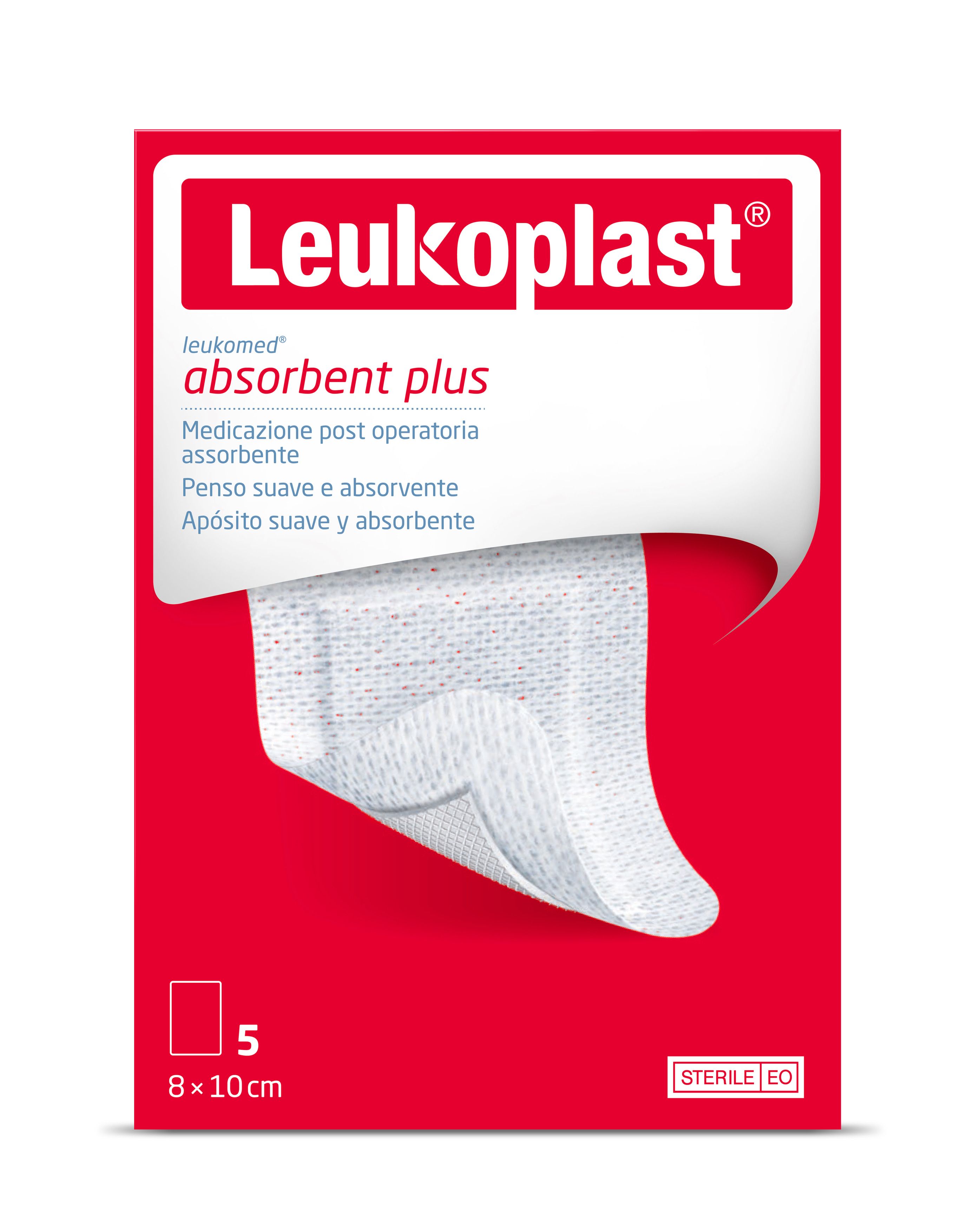 Leukoplast Absorbent Plus 8x10cm 5 Pezzi