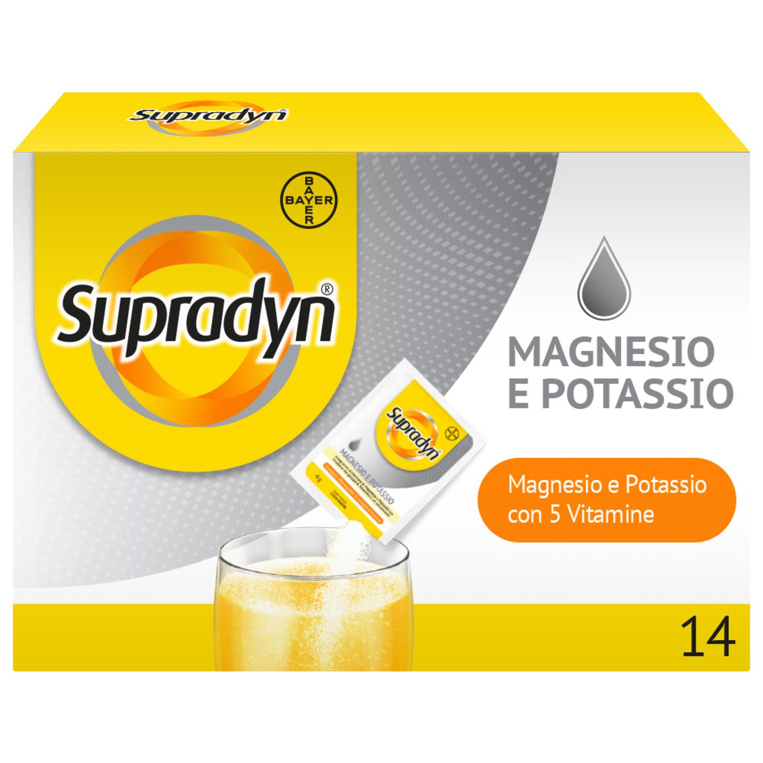 Supradyn Magnesio E Potassio Integratore Sport Con Vitamine B C E Sali Minerali 14 Bustine