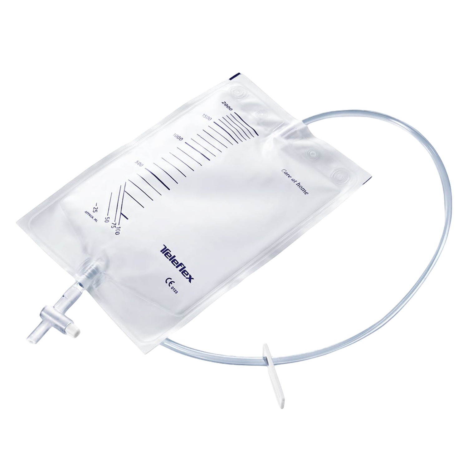 image - 901204255 - Sacca di raccolta per urina da gamba in PVC da 750ml, con tubo dritto da 10cm, rubinetto di scarico, valvola antireflusso e due fasce a bottoni. - 7868902_2.jpg