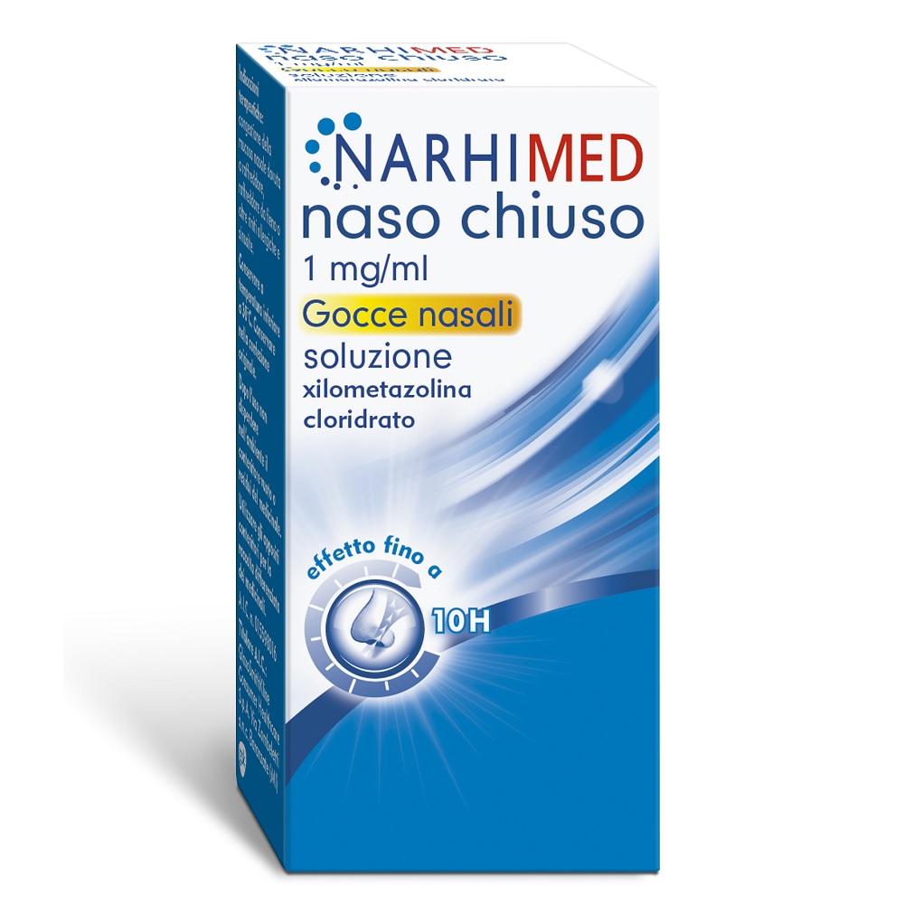 Narhimed Gocce Nasali Decongestionante Naso Chiuso Raffreddore Rinite Allergica Sinusite 10ml