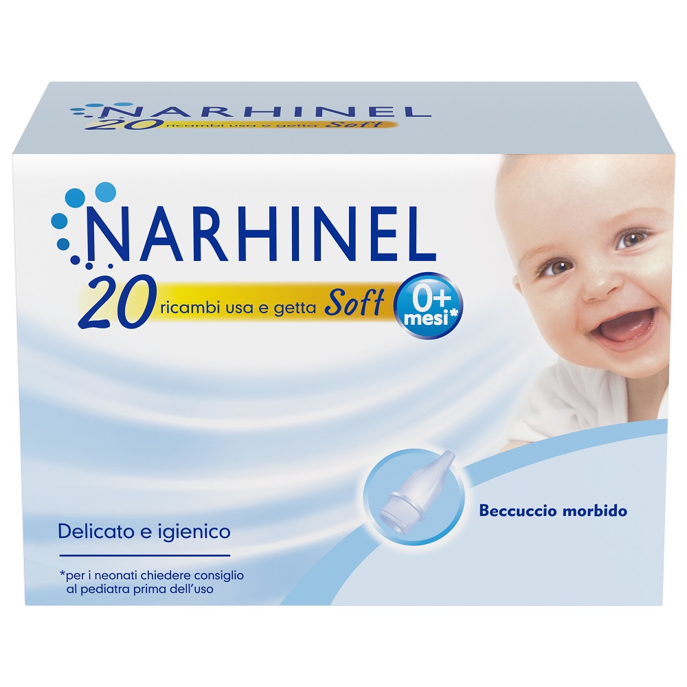 Narhinel Ricambi Aspiratore Nasale Raffreddore Neonati E Bambini Con Filtro Assorbente Igienico 20 Pezzi