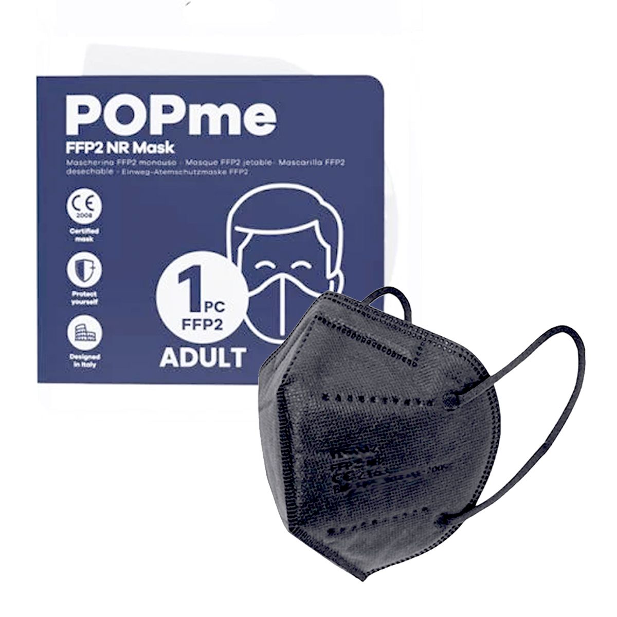 Popme FFP2 mask ce black 1 pezzo