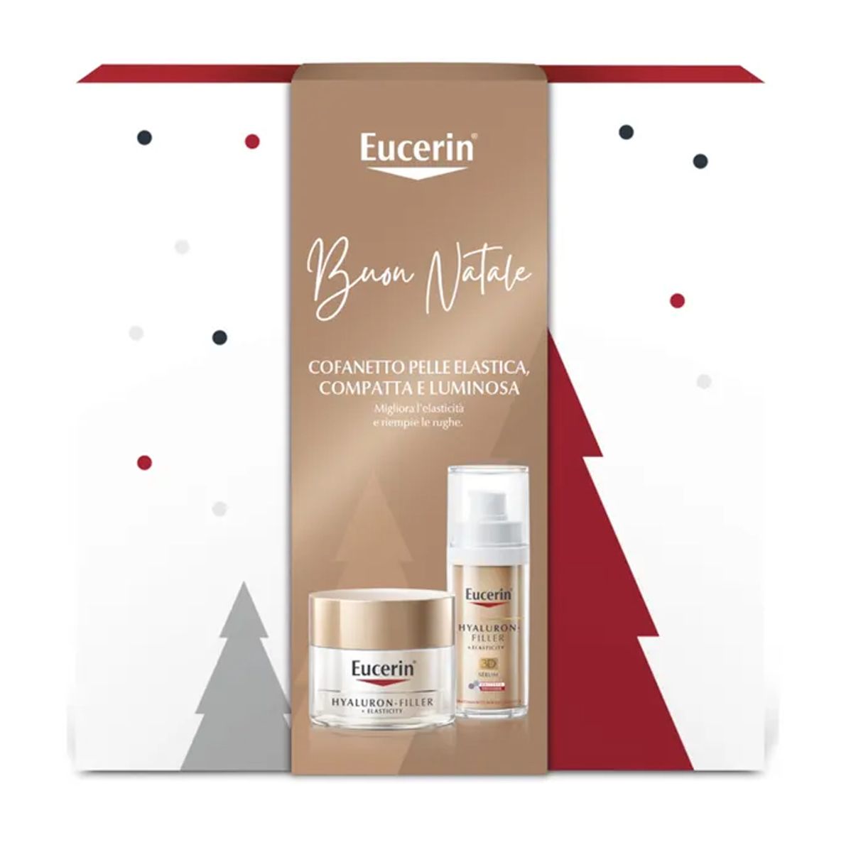 Eucerin Anti Age Cofanetto Natale Hyaluron-filler+ Elasticity Crema Giorno 50ml + 3d Siero 30ml