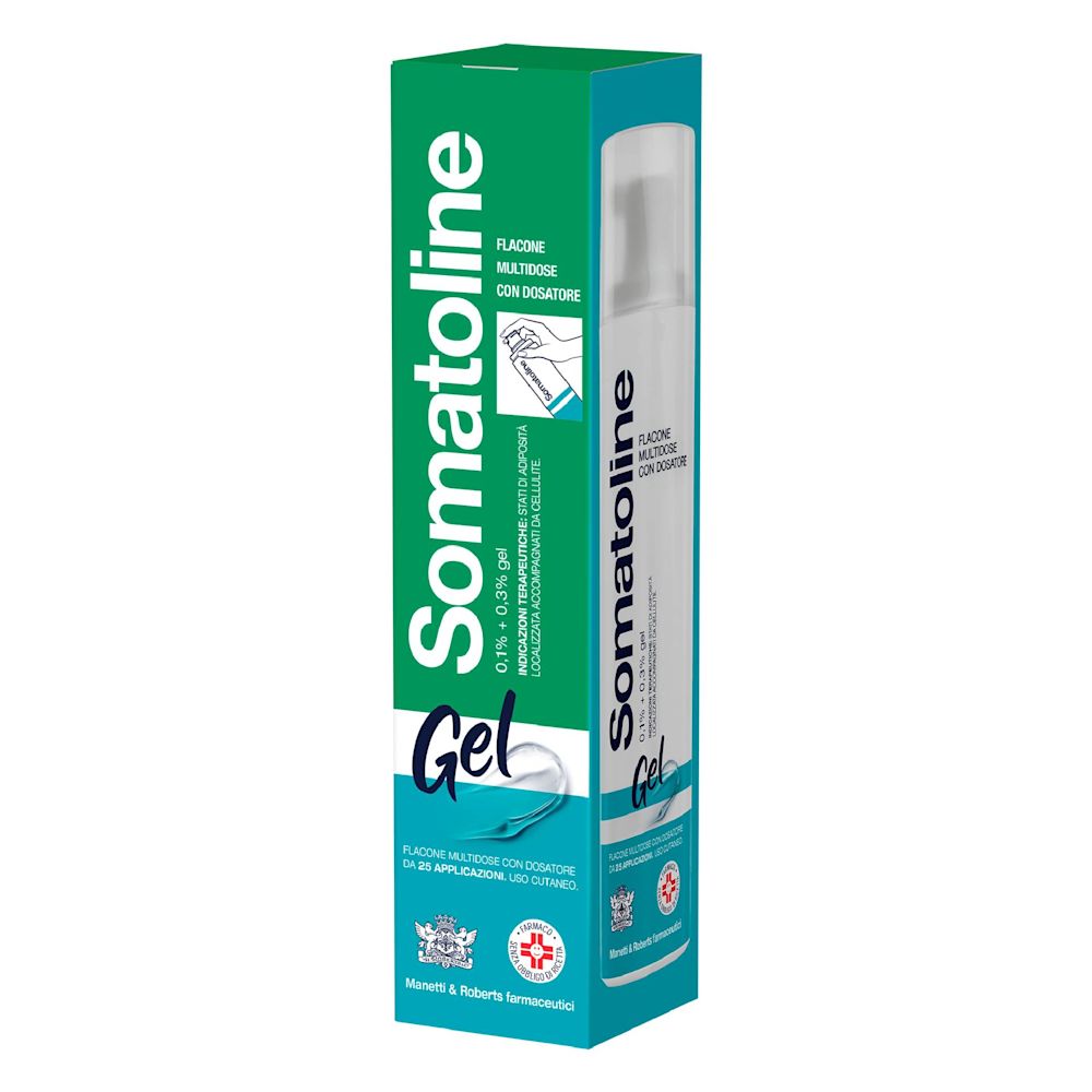 022816134 - SOMATOLINE*gel 1 flacone 250 ml 25 erogazioni 0,1% + 0,3% con sacchetto e dosatore - 4780836_1.jpg