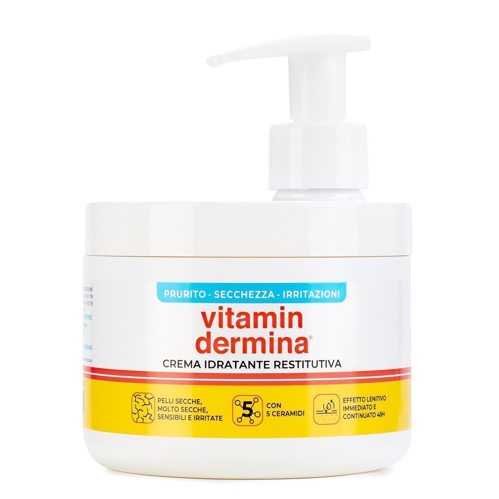 Vitamindermina Crema Idratante Restitutiva Per Pelli Secche Con Dispenser 400ml